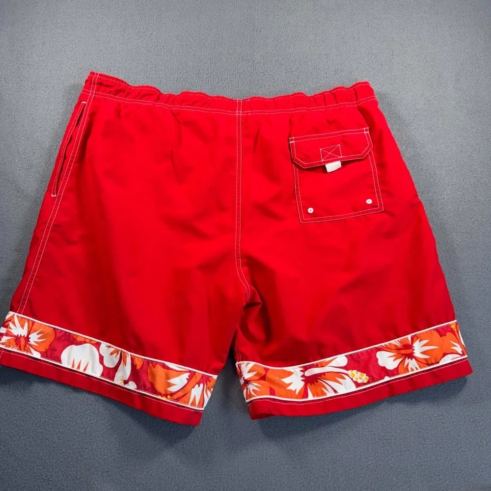 Budweiser Tropical Swim Trunks Mens L Red Beach Rays 40x8‎ Mesh Lined